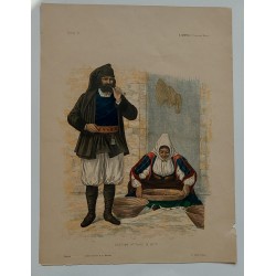 U. MARTELLI  COSTUME ATTUALE DI BITTI Litografia di U.Martelli rara 1899